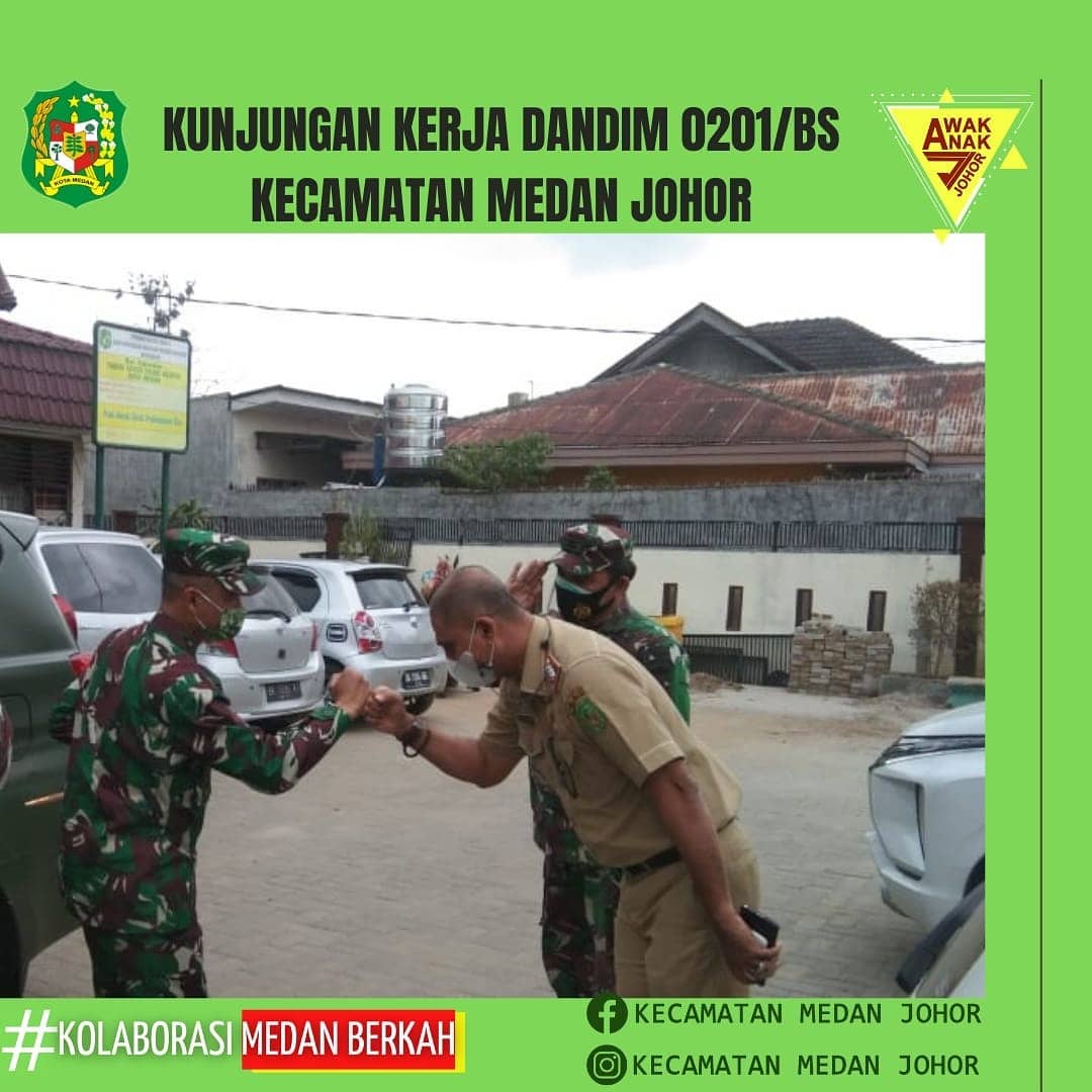 Dandim 0201 BS melakukan kunjungan kerja di Posko PPKM Skala Mikro Kecamatan Medan Johor